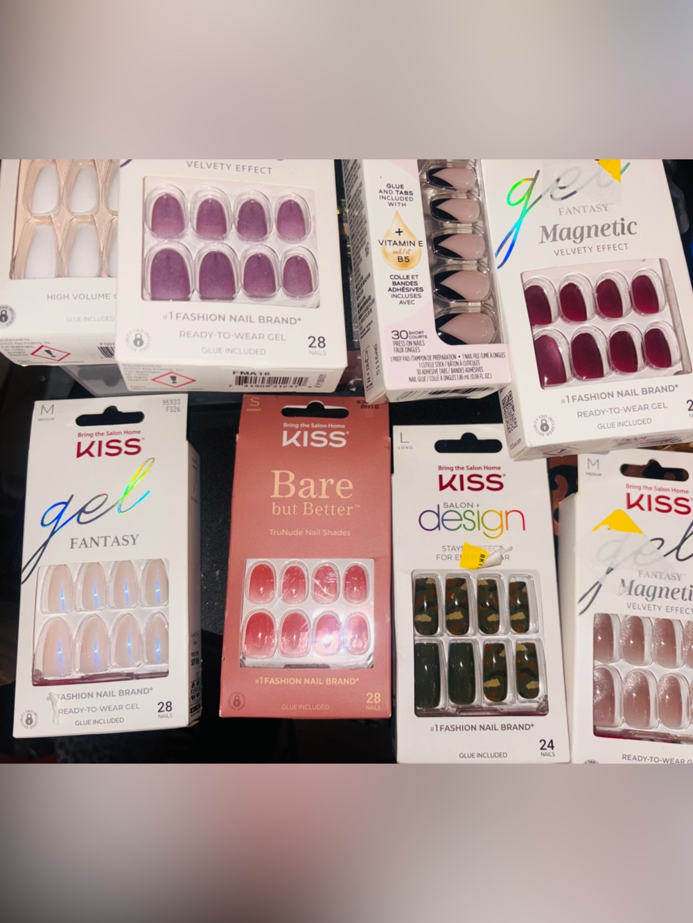 KISS Gel Fantasy Magnetic Ready-to-Wear Nails - Pink & Purple Options-8-sets